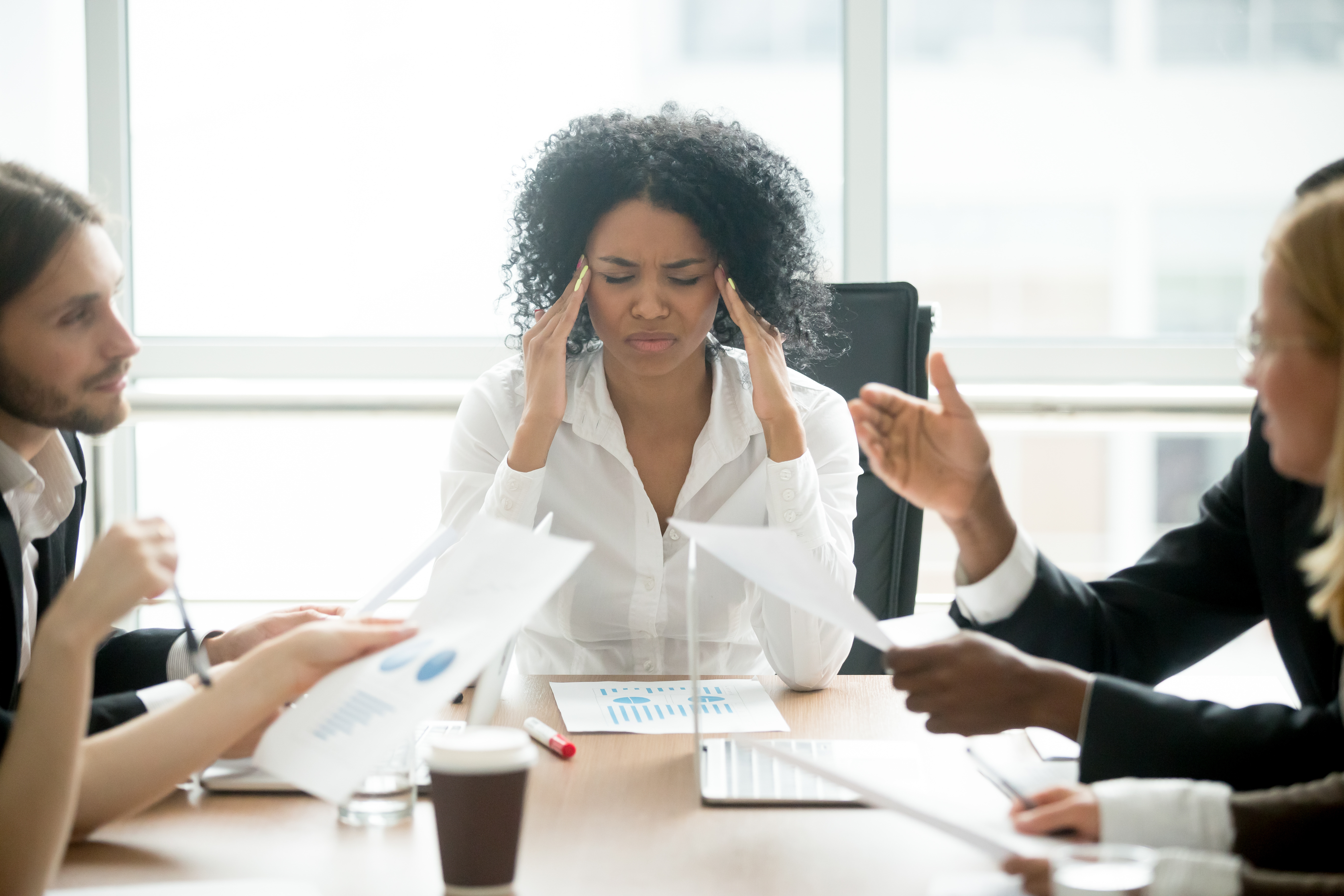 Arguing during a meeting