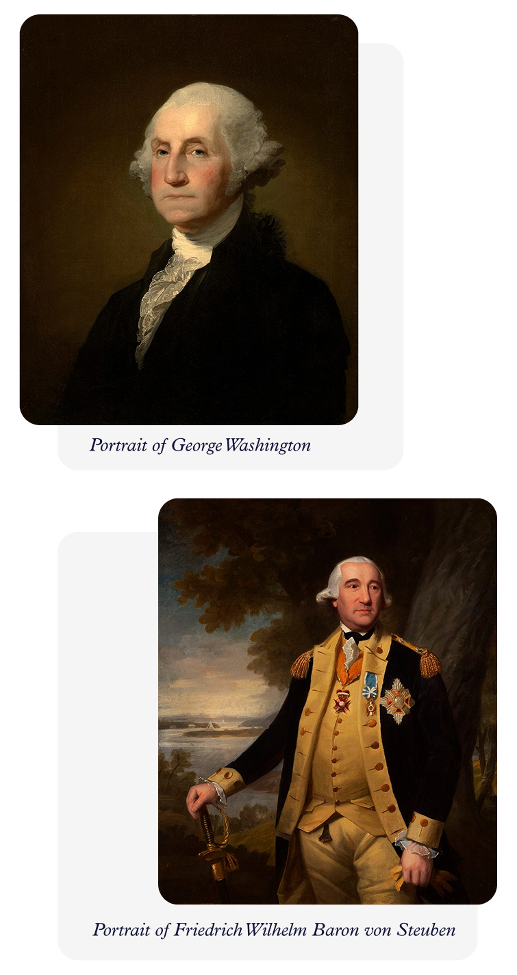 Portraits of George Washington and Friedrich Wilhelm Baron von Steuben